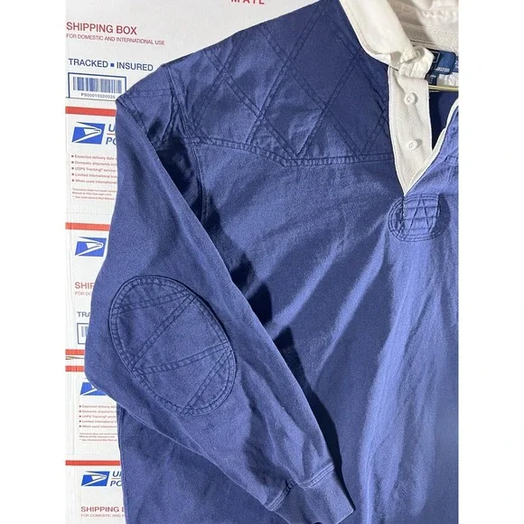 Vintage Polo Ralph Lauren Shirt Mens 2XLT Navy Rugby Long Sleeve 90s RARE SIZE - Picture 3 of 7